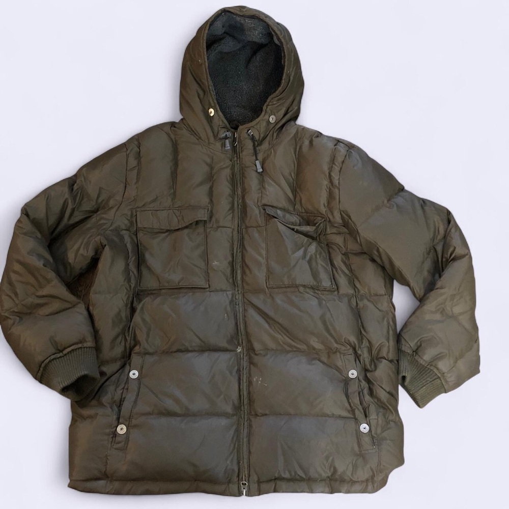 Gap Dark Army Green Puffer Down Trench jacket Winter Coat Women Women XL